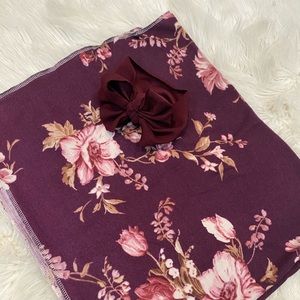 Baby girl swaddle with matching headband